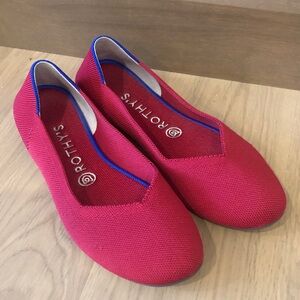 Rothy's "The Flat" Slip On Round Toe Shoes, Bright Red, Size W9 (Like 8 to 8.5)